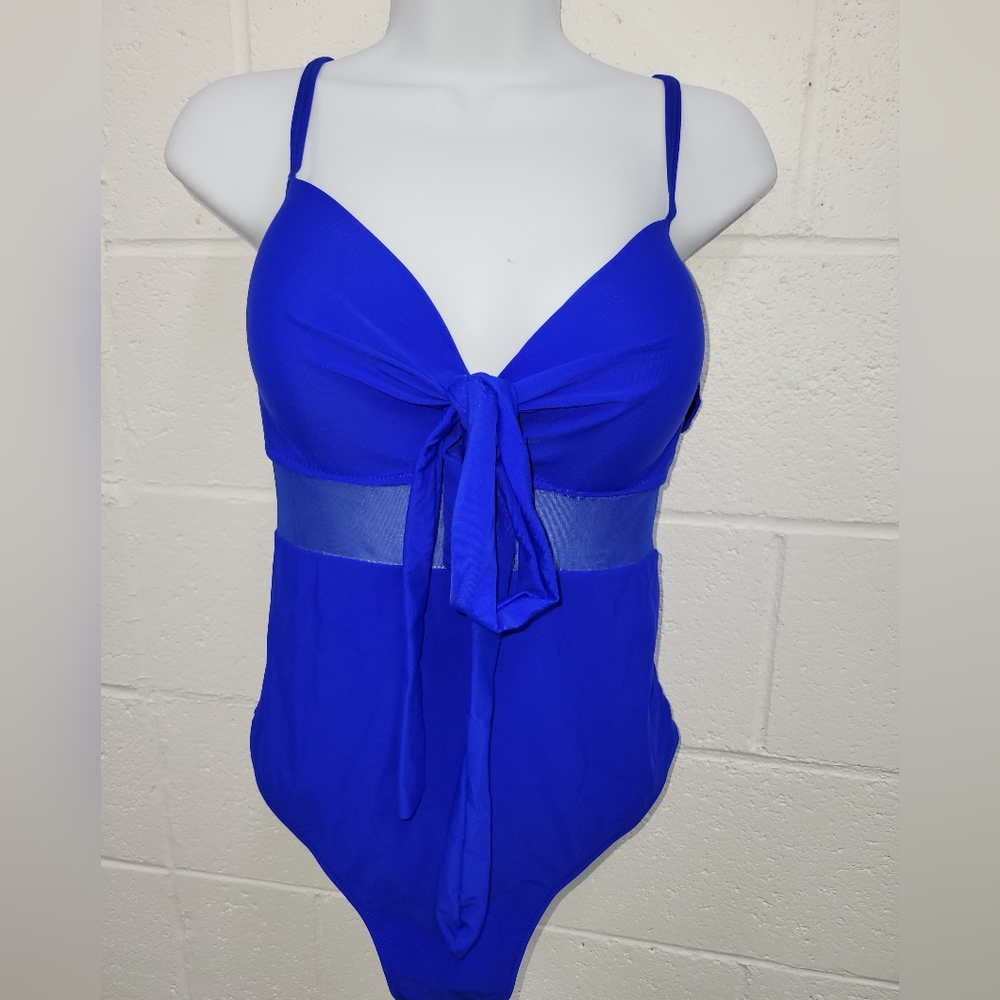 Shein Leisure Solid Push Up One Piece Swimsuit - Large